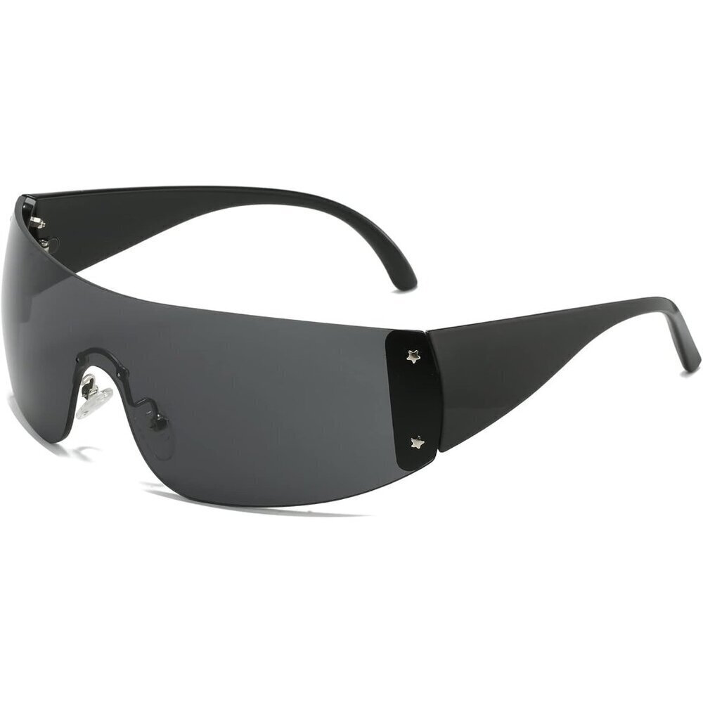 Oversized Y2K Rimless Sunglasses Women's Men UV400 Wrap Around Trendy